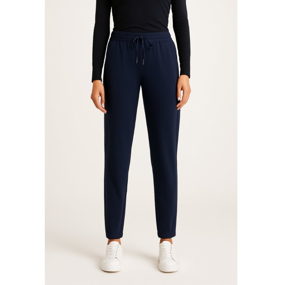 Monrow Supersoft Satin Stripes Sweatpants Women’s Small Navy Lounge‎ Chic Style